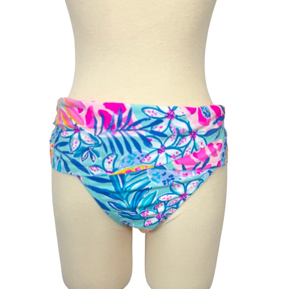 Lilly Pulitzer Lagoon Sarong Hipster Swim Bikini Bottom in Sea Glass Aqua 14